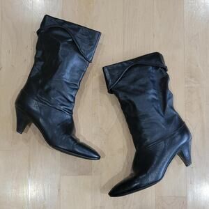 Cobbies Black Midcalf 1970's Boots Ladies Size 8.5 Narrow